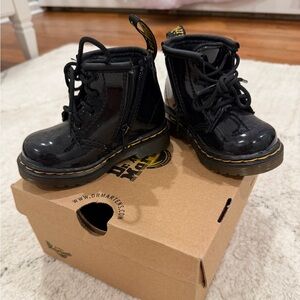 Dr. Martens Black Patent Toddler Boots